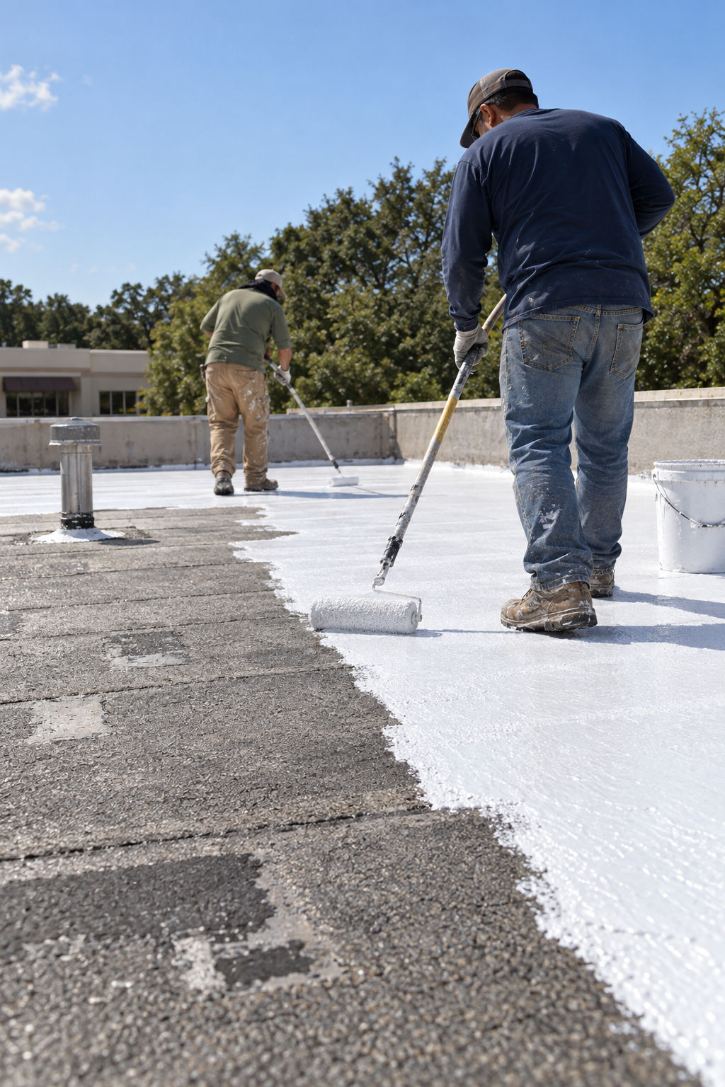 commercial roofing on a Santa Barbara low-slope building
