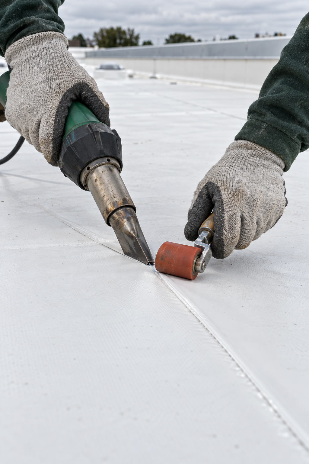 flat roof repair on a Santa Barbara membrane roof
