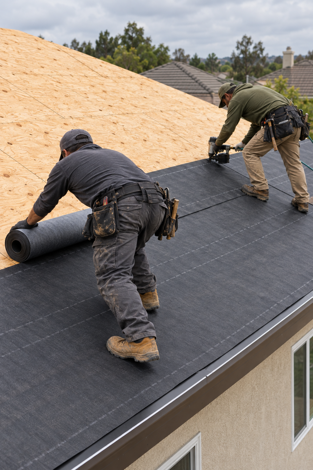 roof replacement on a Santa Barbara home with new underlayment